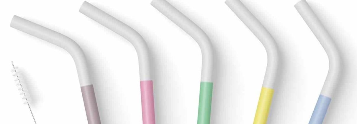 plastic-free silicone drinking straws