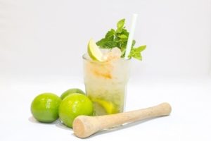 lemonade cocktail with edible straw lemon taste