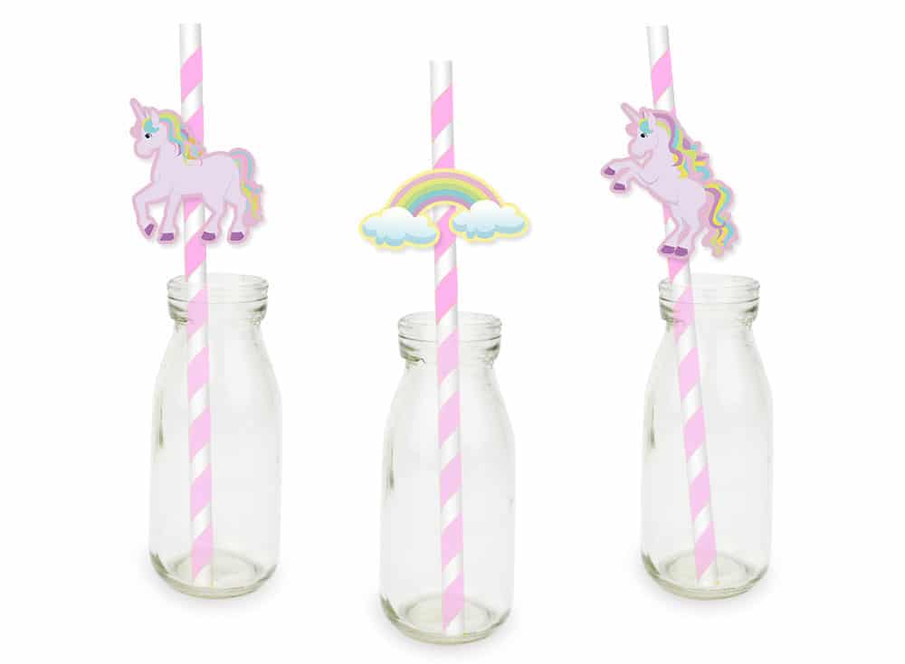 original unicorns plastic theme straw