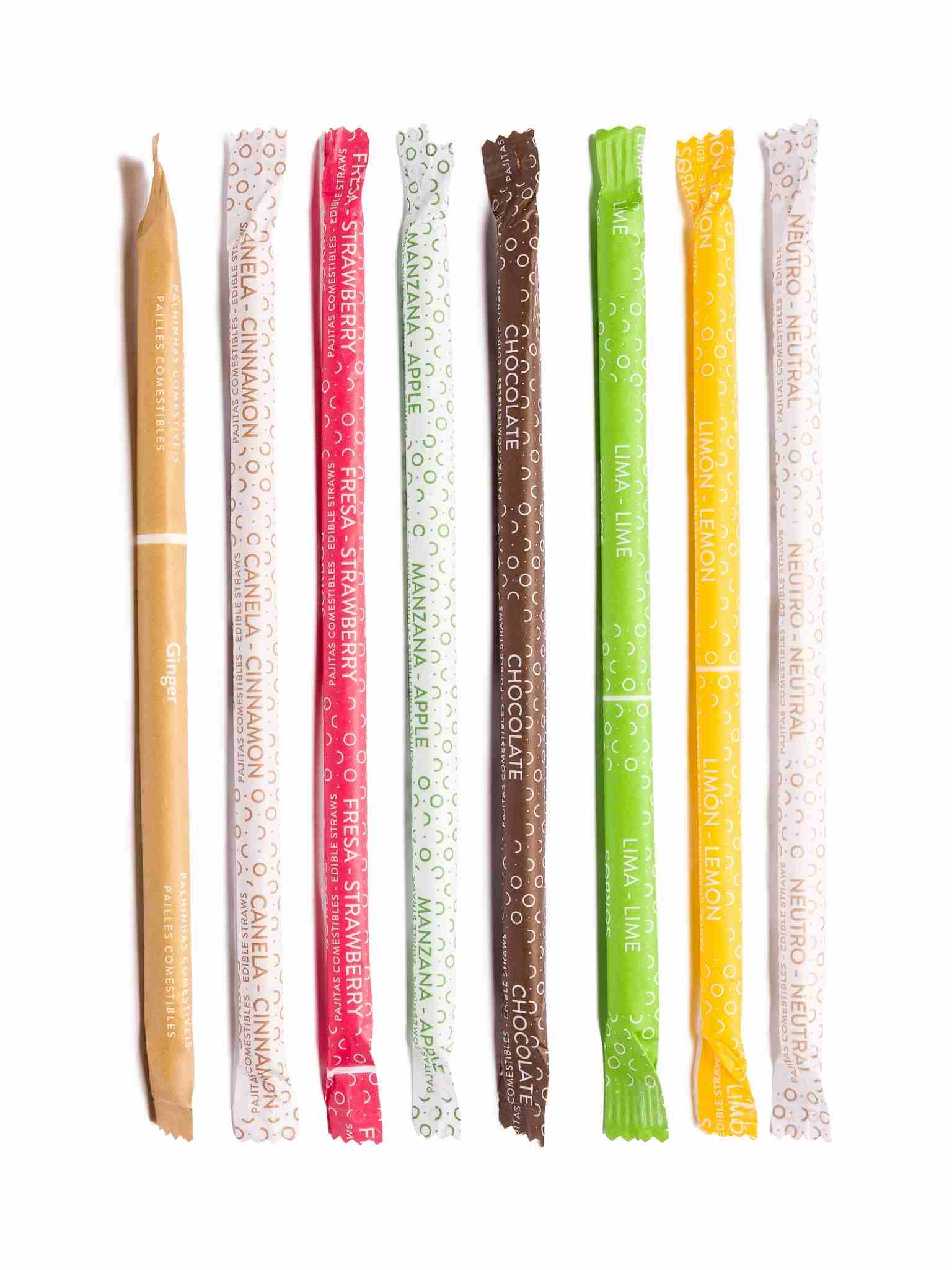 edible straws chocolate strawberry lemon cinnamon flavors packaging without plastic