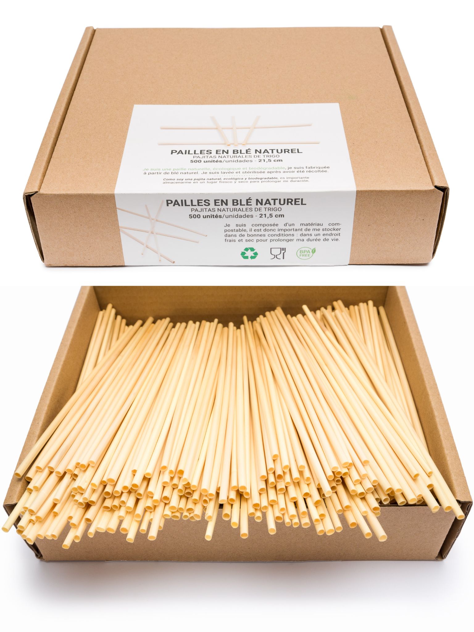 packaging straw box in natural wheat straw