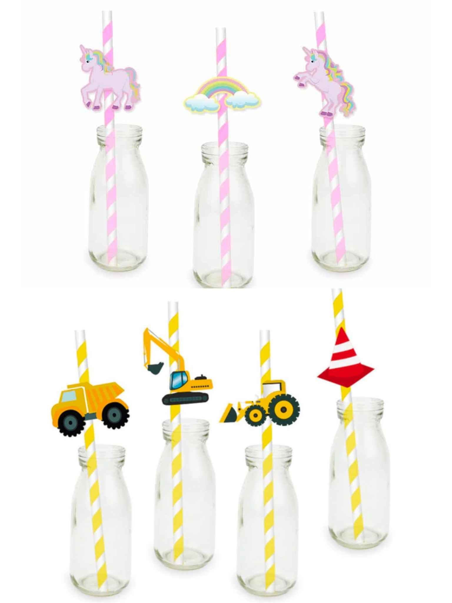 original plastic unicorns straw for children