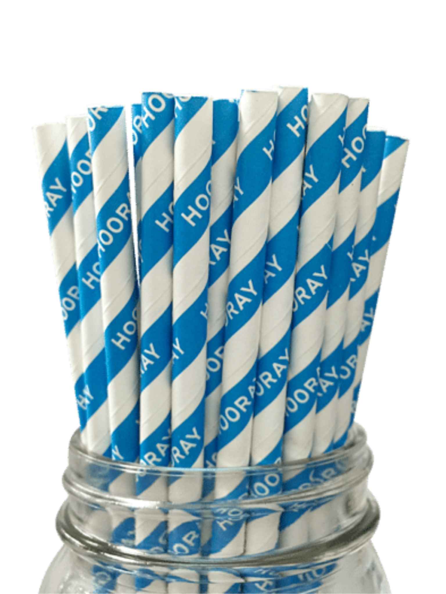 paper straw personalized message blue and white printing